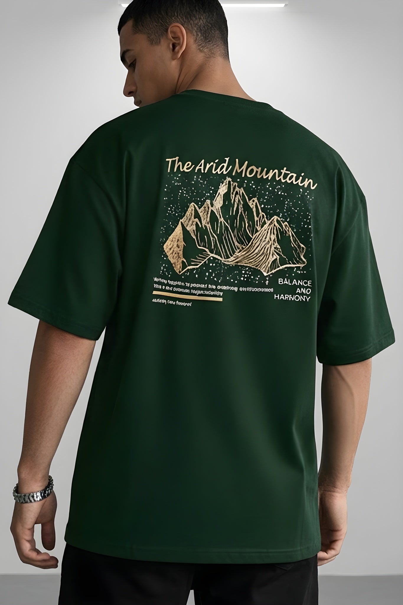 Erkek Arid Mountain Yeşil Oversize Salas Boyfriend T-Shirt