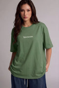 Spectacular Açık Yeşil Oversize Salas Boyfriend Kadın T-Shirt