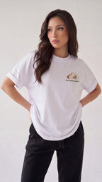 Arid Mountain Beyaz Oversize Salas Boyfriend Kadın T-Shirt