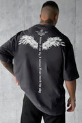 Erkek Füme I Can Fly Oversize Fit Bol Geniş Kalıp Salaş Kesim T-shirt
