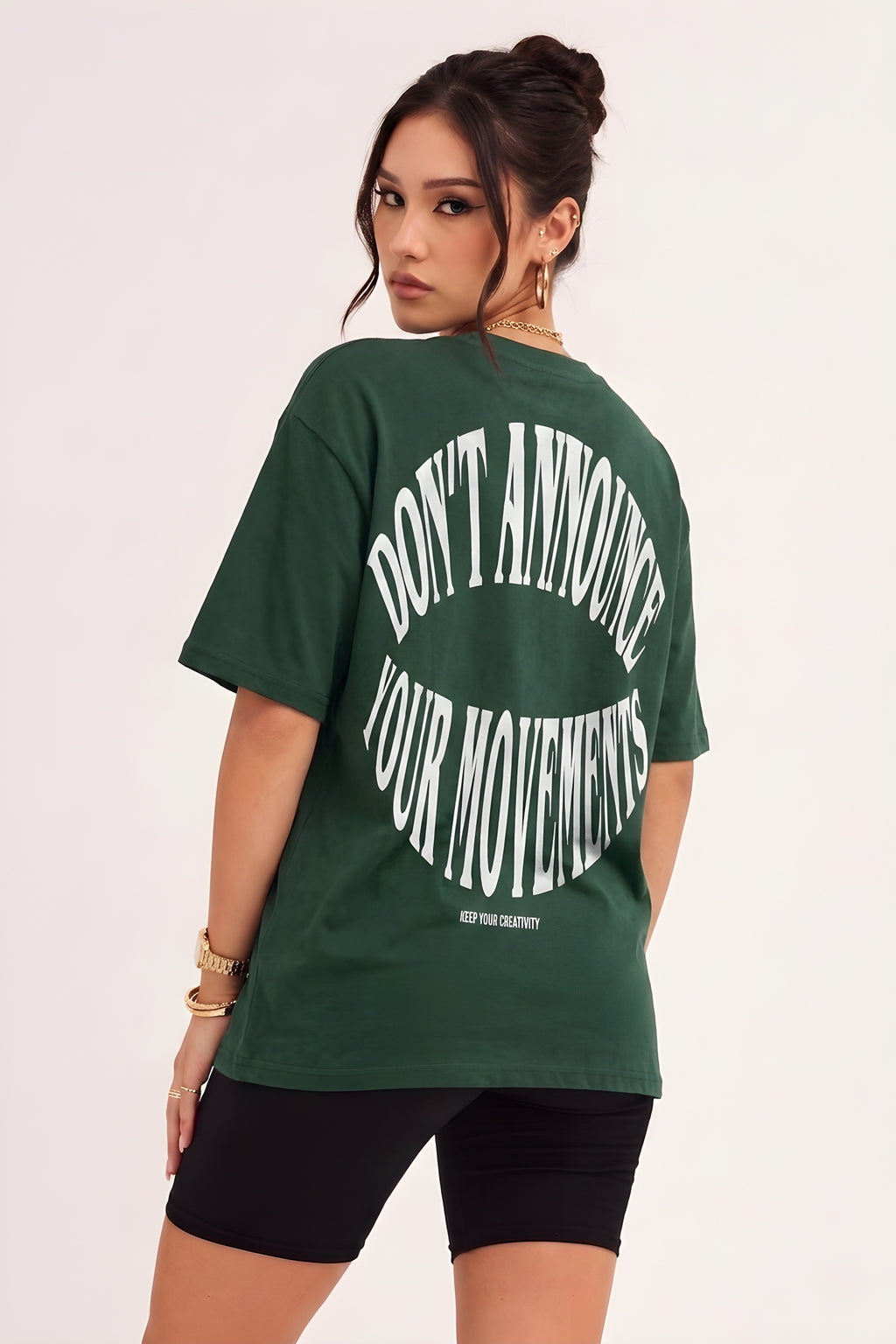 Dont Announce Yeşil Oversize Salas Boyfriend Kadın T-Shirt