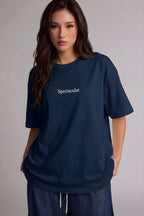 Kadın Lacivert Spectacular Oversize Salaş T-Shirt