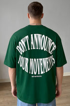 Erkek Nefti Dont Announce Kabaran Baskı Bisiklet Yaka Oversize Salas T-Shirt