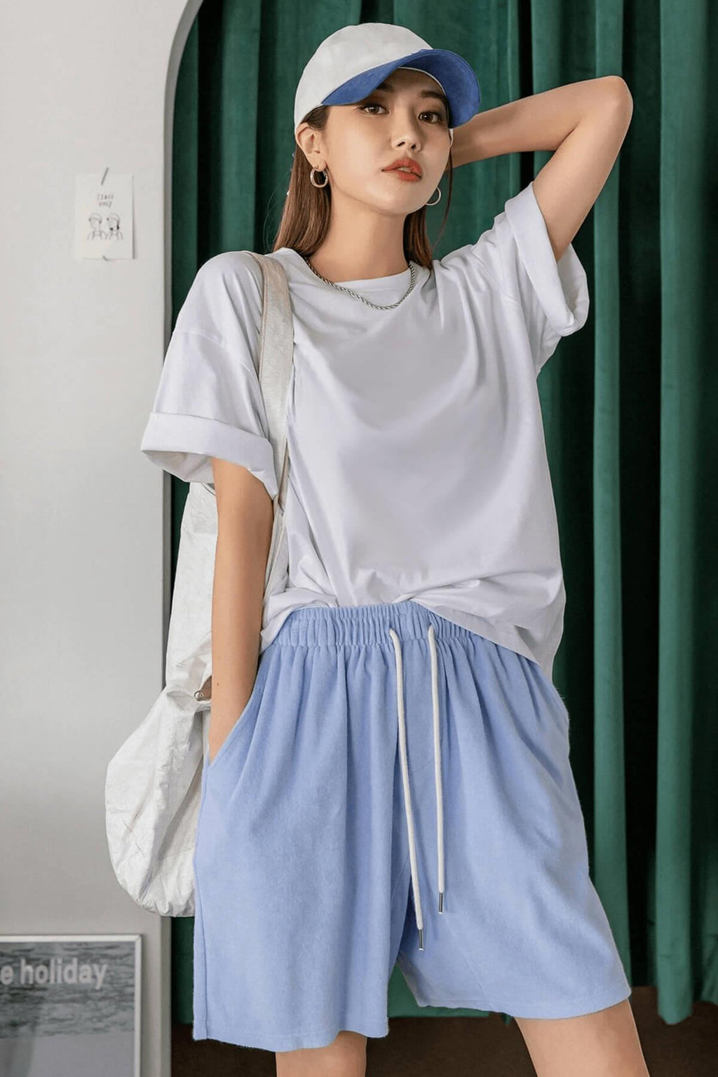 Beyaz Basic Düz Baskısız Oversize Salas Boyfriend Kadın T-Shirt