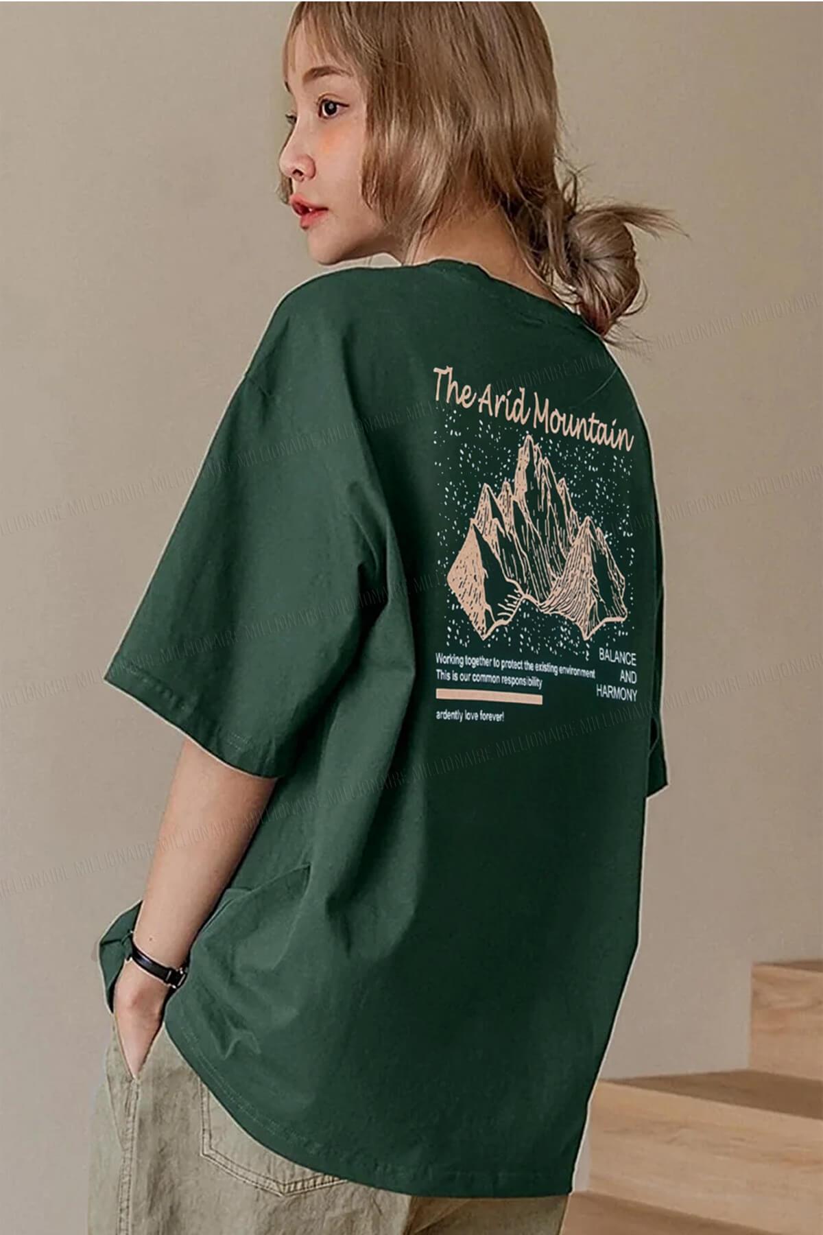 Arid Mountain Yeşil Oversize Salas Boyfriend Kadın T-Shirt