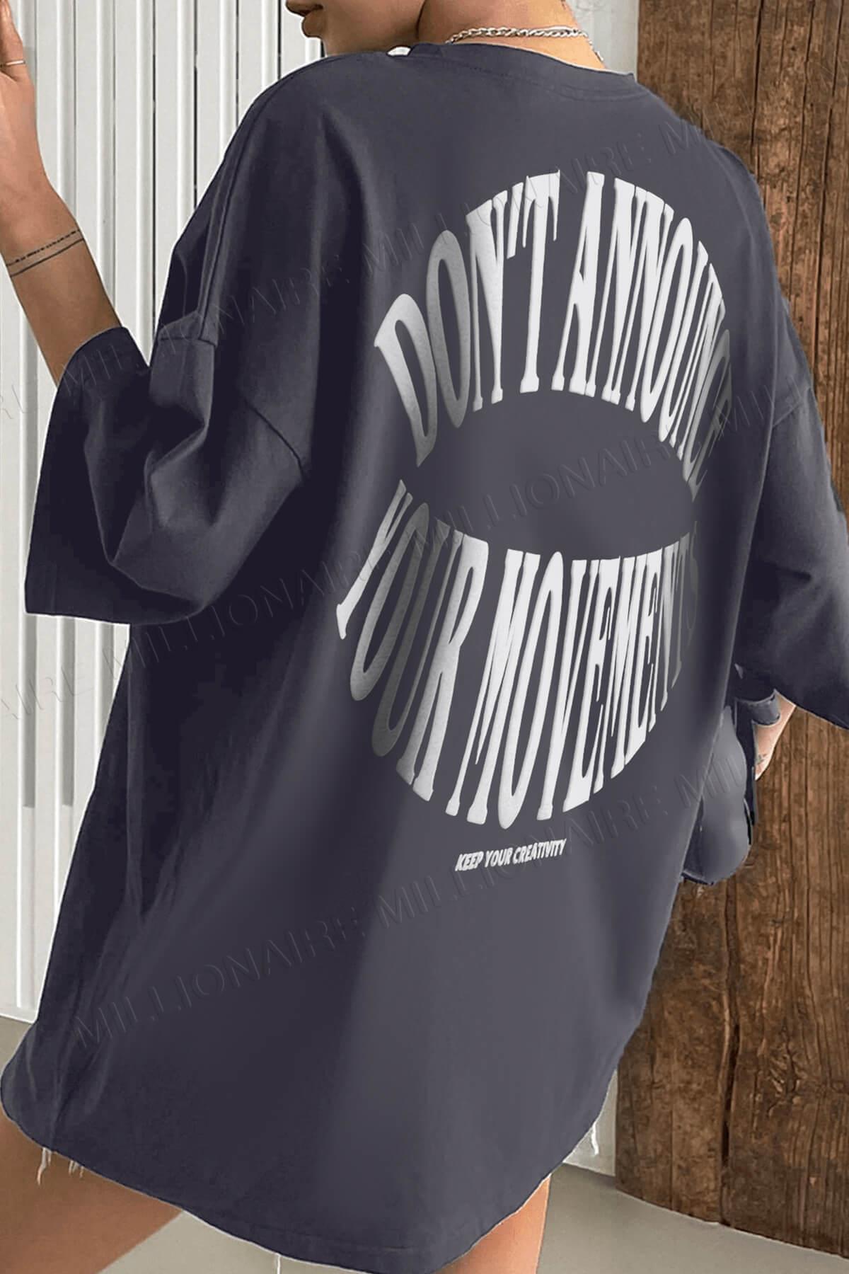 Dont Announce Füme Oversize Salas Boyfriend Kadın T-Shirt