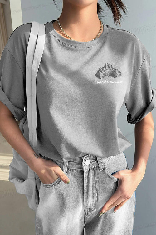 Arid Mountain Gri Oversize Salas Boyfriend Kadın T-Shirt