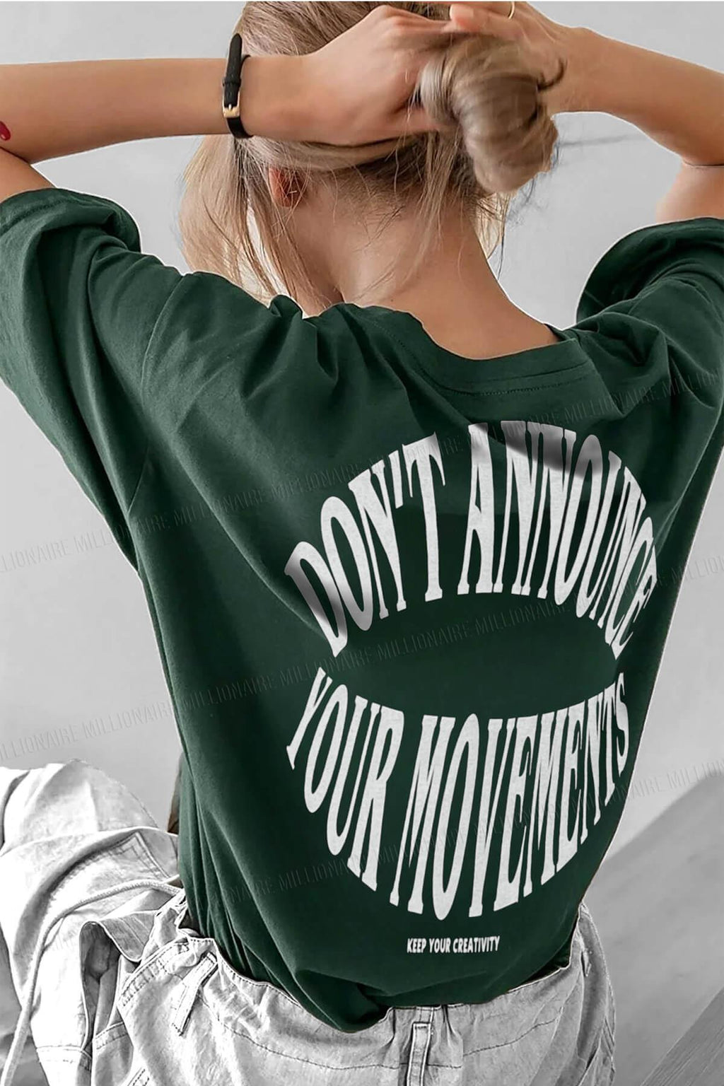 Dont Announce Yeşil Oversize Salas Boyfriend Kadın T-Shirt