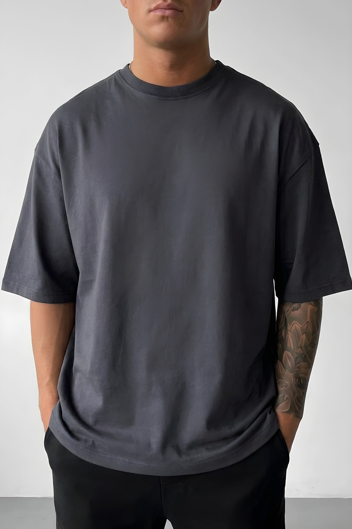 Erkek Füme I Can Fly Oversize Fit Bol Geniş Kalıp Salaş Kesim T-shirt