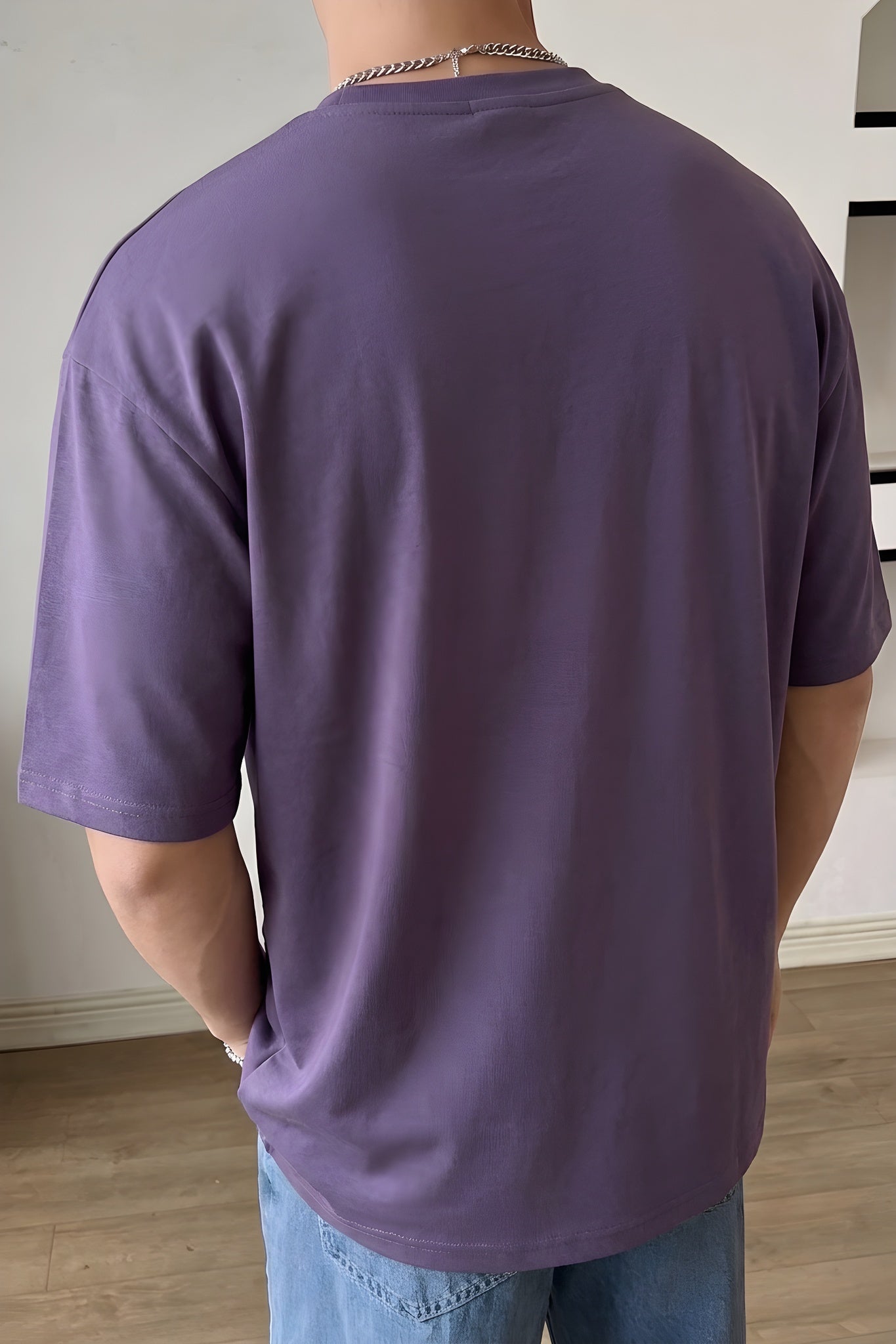 Erkek Spectacular Mor Oversize Salas T-Shirt