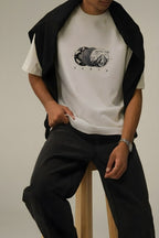 Erkek Taş Earth Oversize Fit Bol Geniş Kalıp Salaş Kesim T-shirt