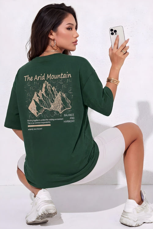 Arid Mountain Yeşil Oversize Salas Boyfriend Kadın T-Shirt