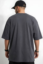 Erkek Füme Earth Oversize Fit Bol Geniş Kalıp Salaş Kesim T-shirt
