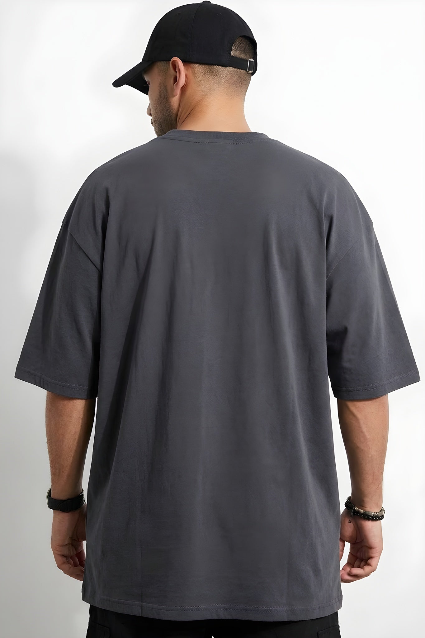 Erkek Füme Earth Oversize Fit Bol Geniş Kalıp Salaş Kesim T-shirt