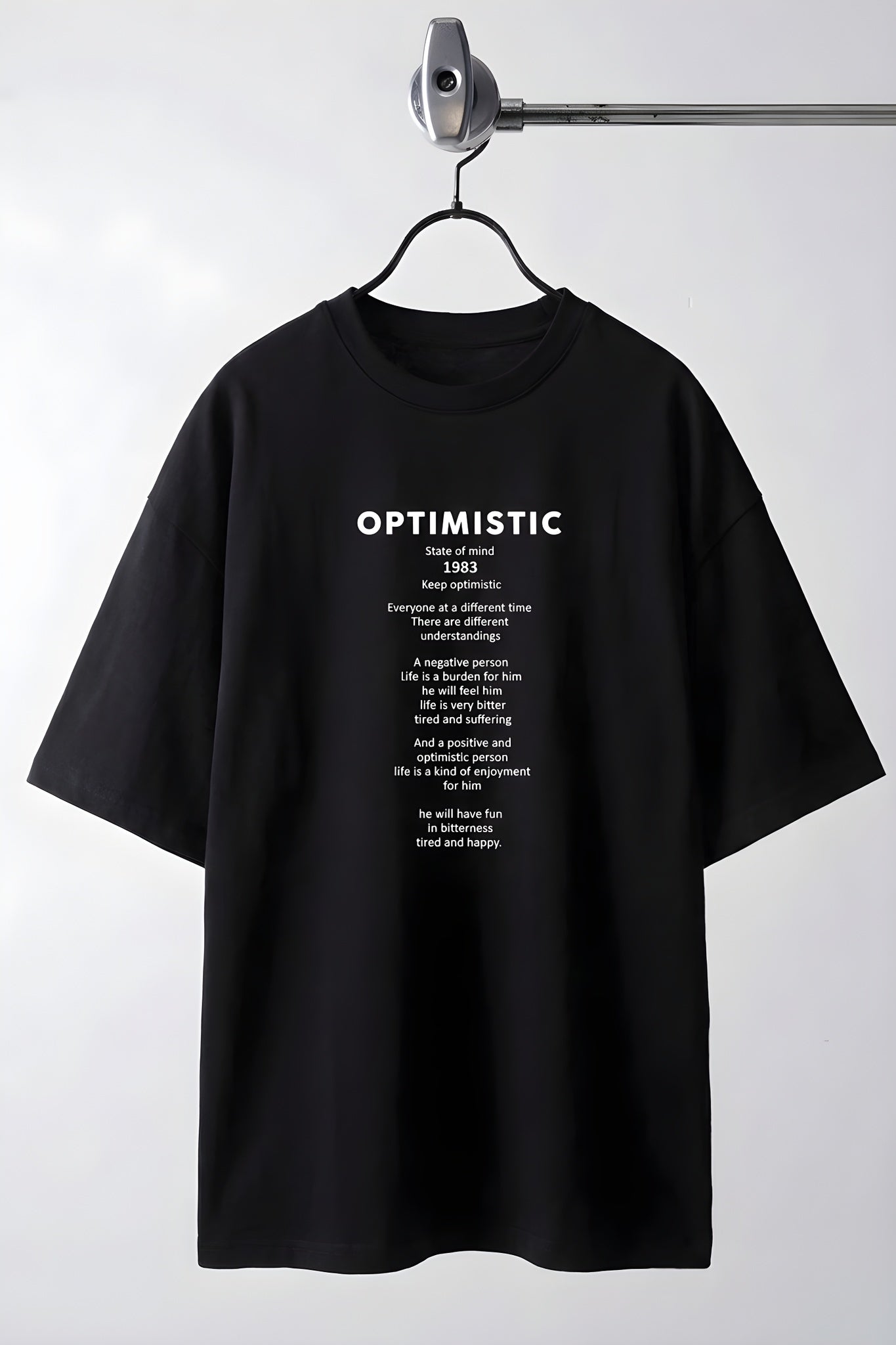 Erkek Siyah Optimistic Oversize Salas Boyfriend T-Shirt