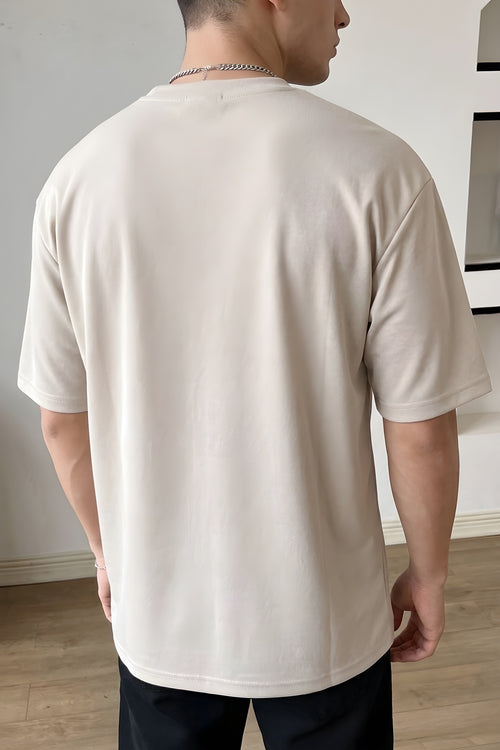 Erkek Free Life Füme Bisiklet Yaka Oversize Salas T-Shirt