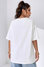Optimistic Beyaz Oversize Salas Boyfriend Kadın T-Shirt