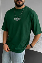 Erkek Nefti Dont Announce Kabaran Baskı Bisiklet Yaka Oversize Salas T-Shirt