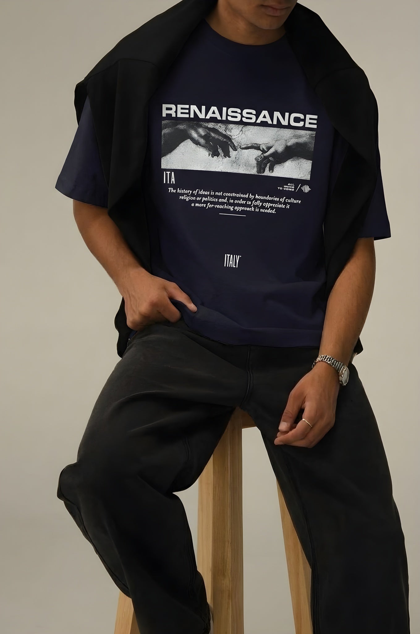 Erkek Lacivert Renaissance Regular Fit Normal Kalıp T-shirt