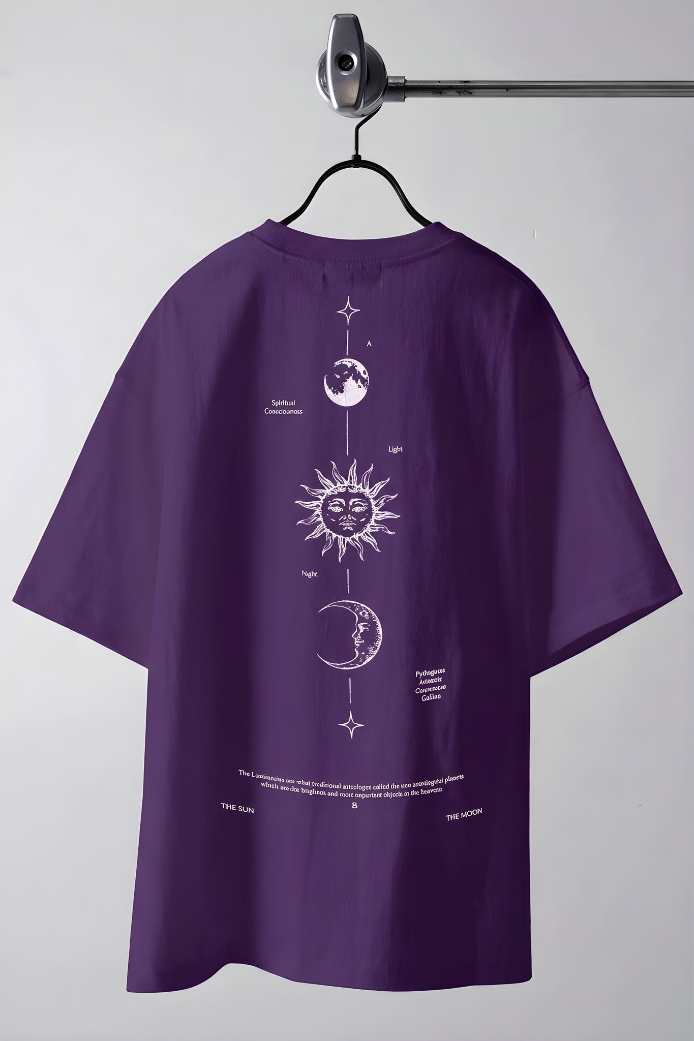 Erkek The Moon Mor Bisiklet Yaka Oversize Salas T-Shirt