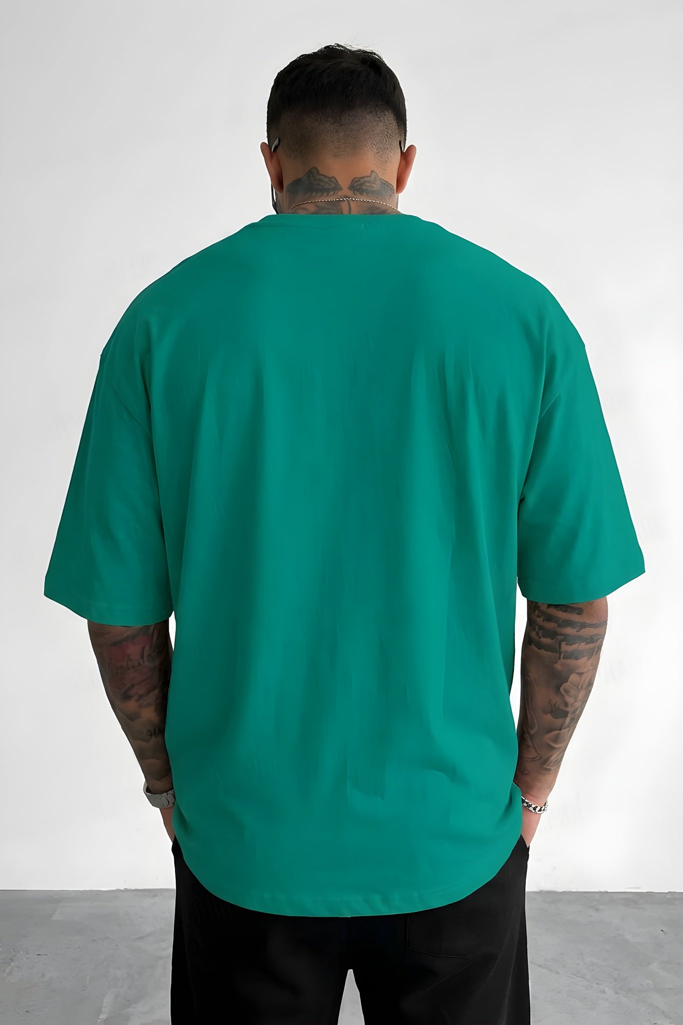 Erkek Bntn Yeşil City Of Angels Oversize Fit Bol Geniş Kalıp Salaş Kesim T-shirt