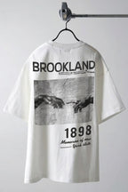 Erkek 1898 Baskılı Beyaz Oversize Salas Boyfriend T-Shirt