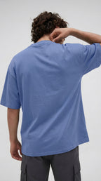 Erkek Mavi Earth Oversize Fit Bol Geniş Kalıp Salaş Kesim T-shirt