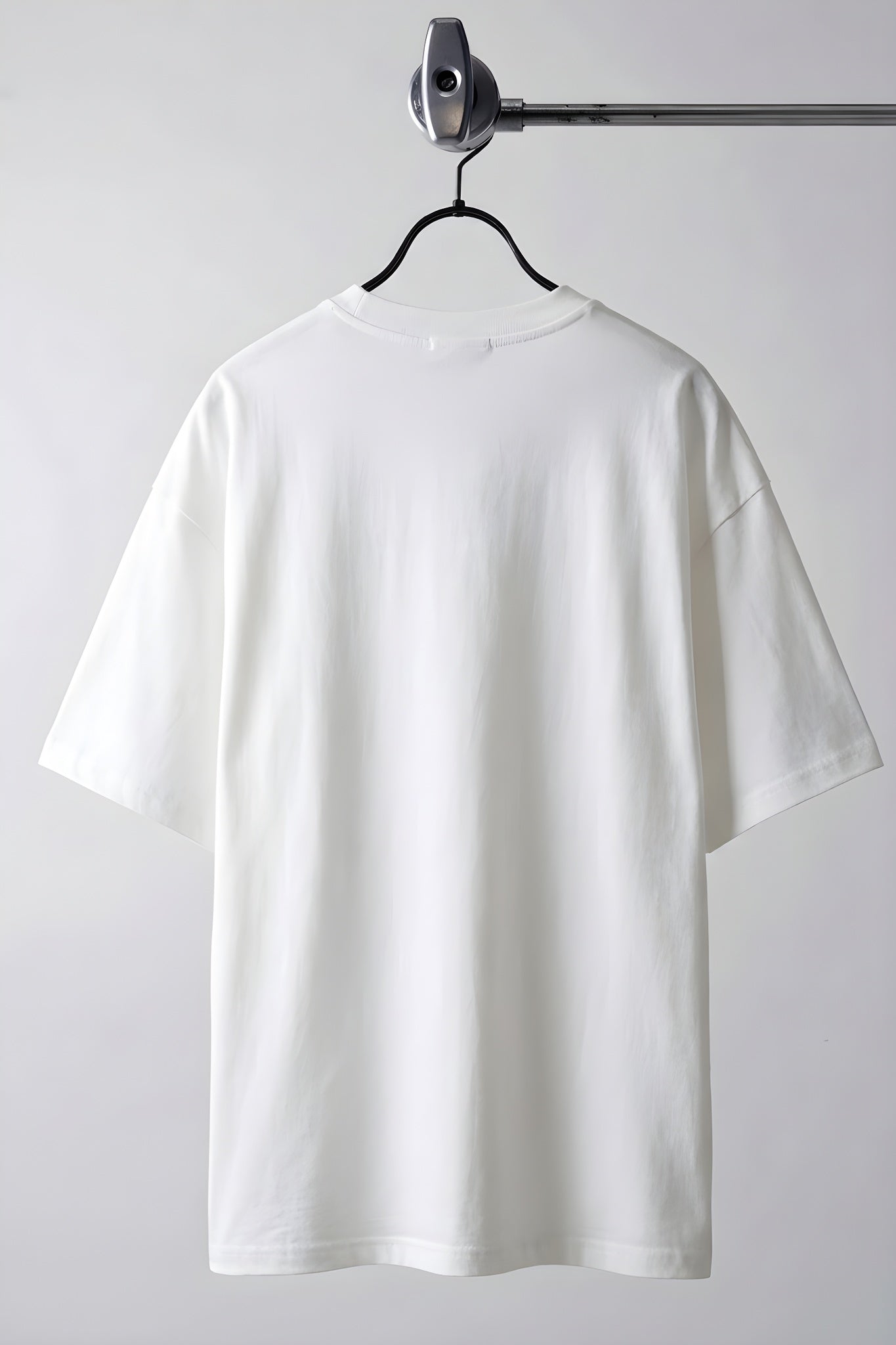 Erkek Beyaz Basic Düz Baskısız Oversize Salas Boyfriend T-Shirt