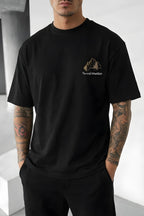 Erkek Arid Mountain Siyah Oversize Salas Boyfriend T-Shirt