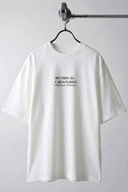 Erkek Mythical Pegasus Baskılı Beyaz Bisiklet Yaka Oversize Salaş T-Shirt