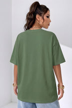 Spectacular Açık Yeşil Oversize Salas Boyfriend Kadın T-Shirt