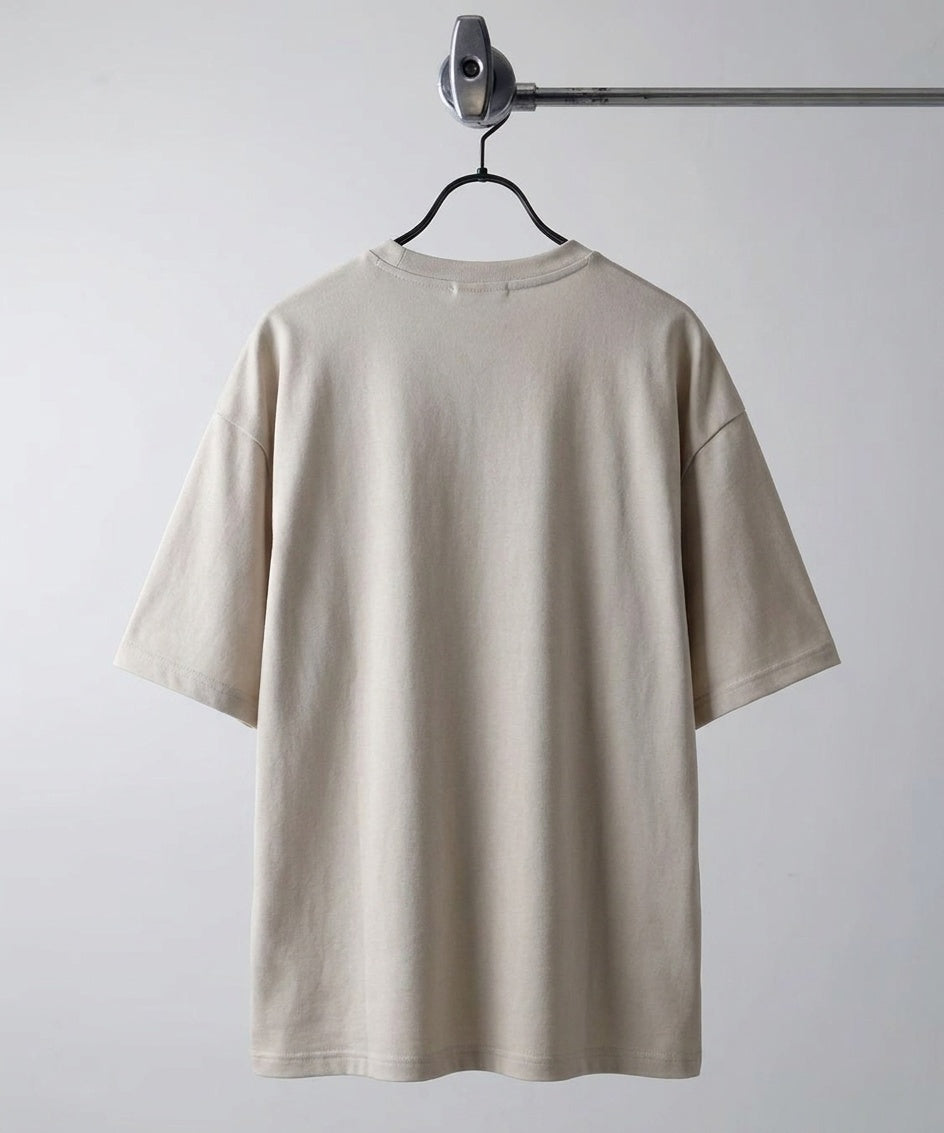 Erkek Taş Renk Basic Düz Baskısız Oversize Salas Boyfriend T-Shirt