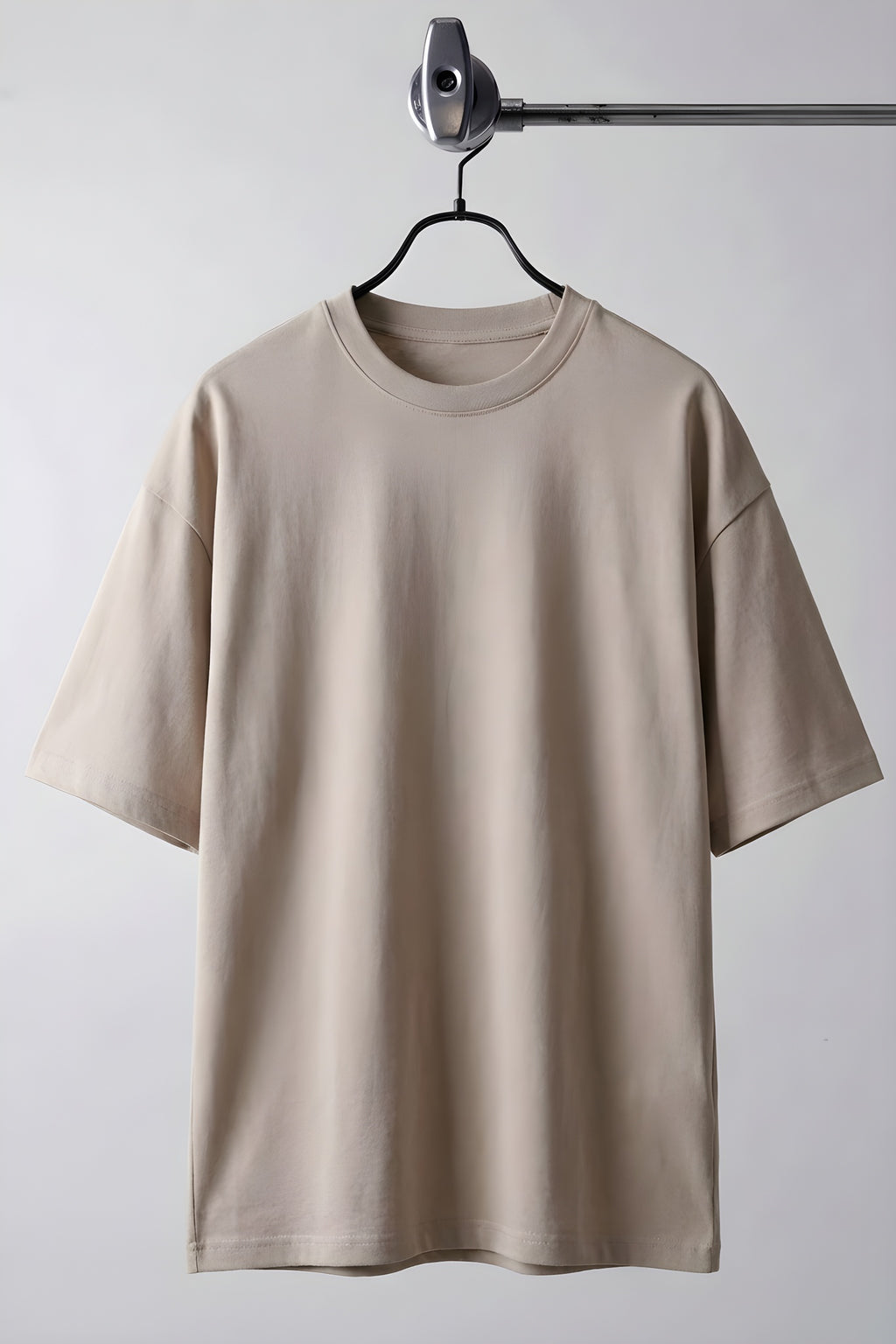 Erkek Camel Sütlü Kahve Basic Düz Baskısız Oversize Salas Boyfriend T-Shirt
