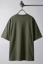 Erkek Haki Yeşili Bisiklet Yaka Düz Basic Baskısız Oversize Salas T-Shirt