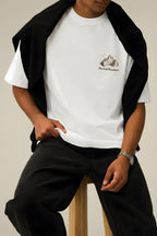 Erkek Arid Mountain Oversize Ekru Beyaz Salas T-Shirt