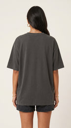 Kadın Füme Geyik Oversize Salas Boyfriend T-shirt