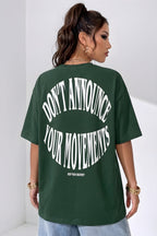 Dont Announce Yeşil Oversize Salas Boyfriend Kadın T-Shirt