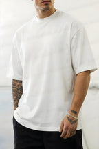 Erkek Beyaz Black Jack Oversize Fit Bol Geniş Kalıp Salaş Kesim T-shirt