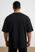 Erkek Siyah Earth Oversize Fit Bol Geniş Kalıp Salaş Kesim T-shirt