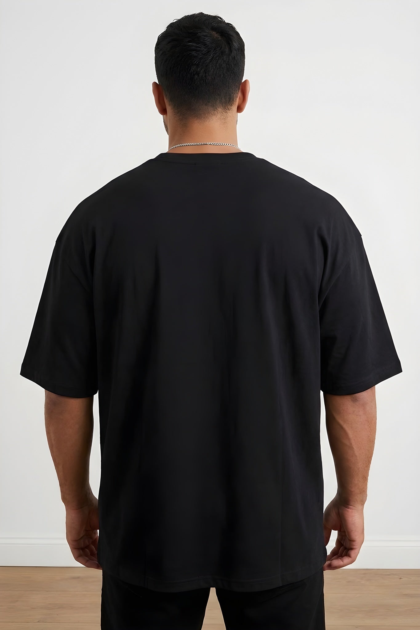 Erkek Siyah Earth Oversize Fit Bol Geniş Kalıp Salaş Kesim T-shirt