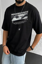 Erkek Siyah Renaissance Regular Fit Normal Kalıp T-shirt