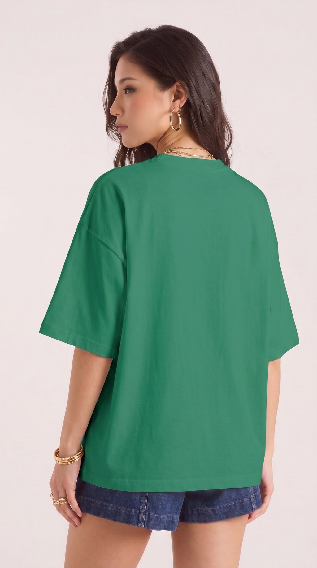 Kadın Bntn Basic Düz Baskısız Oversize Salas T-Shirt