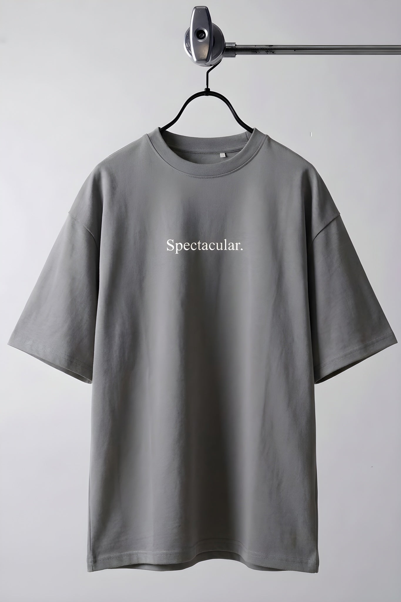 Erkek Spectacular Gri Oversize Salas T-Shirt