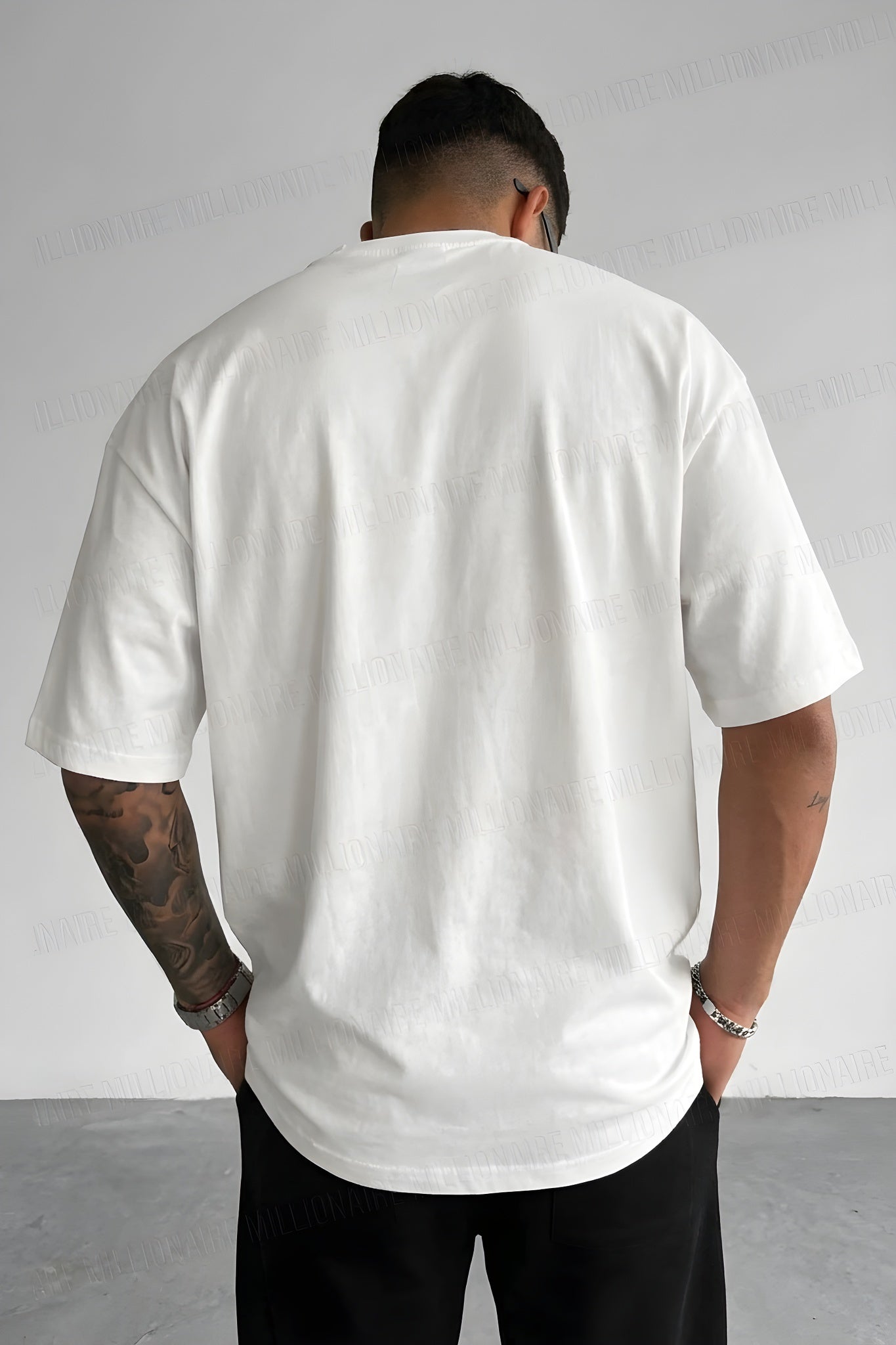 Erkek Ekru Beyaz Survive Oversize Fit Bol Geniş Kalıp Salaş Kesim T-shirt