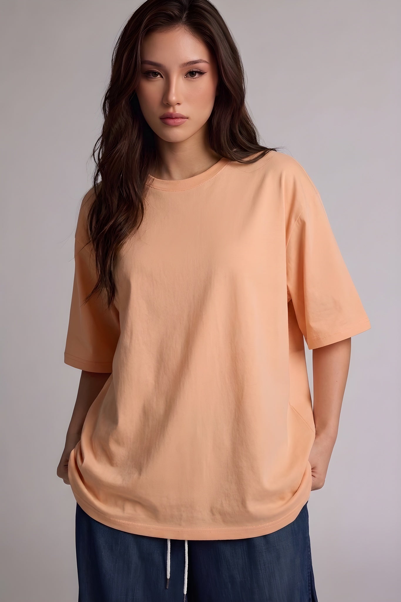 Somon Basic Düz Baskısız Oversize Salas Boyfriend Kadın T-Shirt