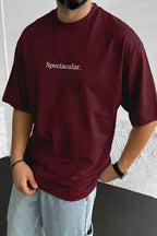 Erkek Bordo Spectacular Oversize Salas T-Shirt