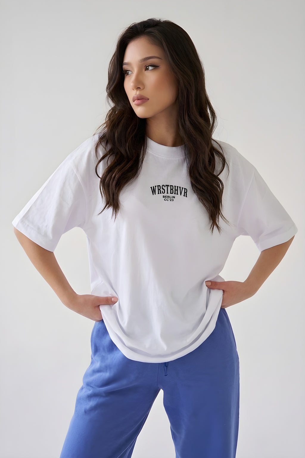 Dont Announce Beyaz Oversize Salas Boyfriend Kadın T-Shirt