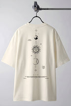 Erkek The Moon Beyaz Bisiklet Yaka Oversize Salas T-Shirt