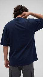 Erkek Lacivert Earth Oversize Fit Bol Geniş Kalıp Salaş Kesim T-shirt