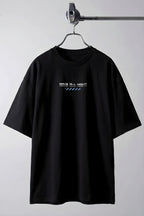 Erkek Siyah Rave All Night Oversize Fit Bol Geniş Kalıp Salaş Kesim T-shirt